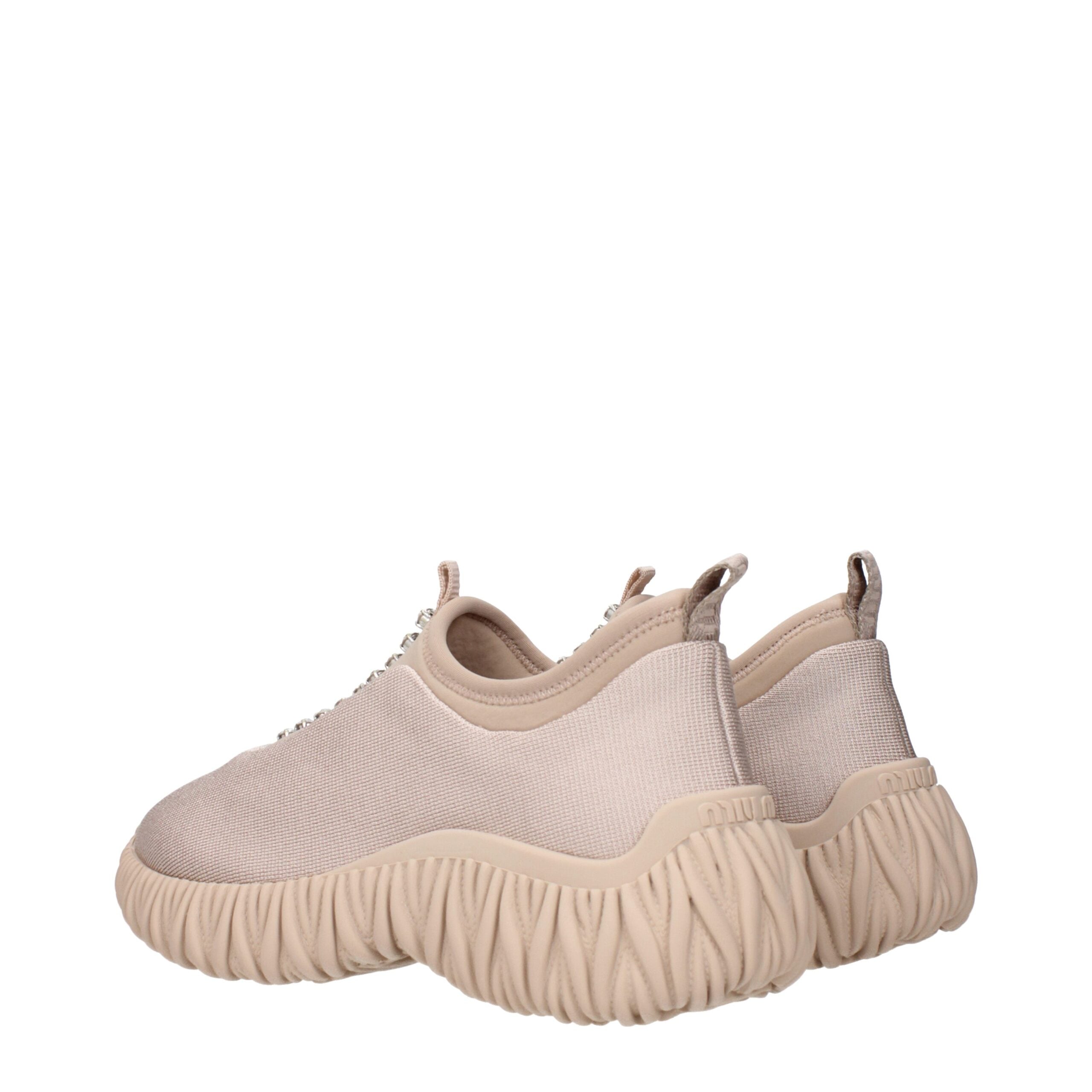 Miu Miu – Beige Fabric Sneakers