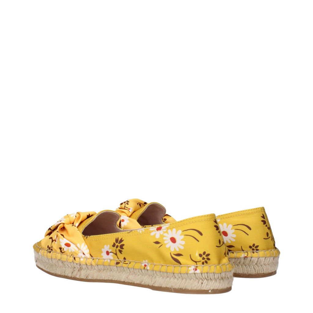 Miu Miu - Yellow Fabric Espadrilles