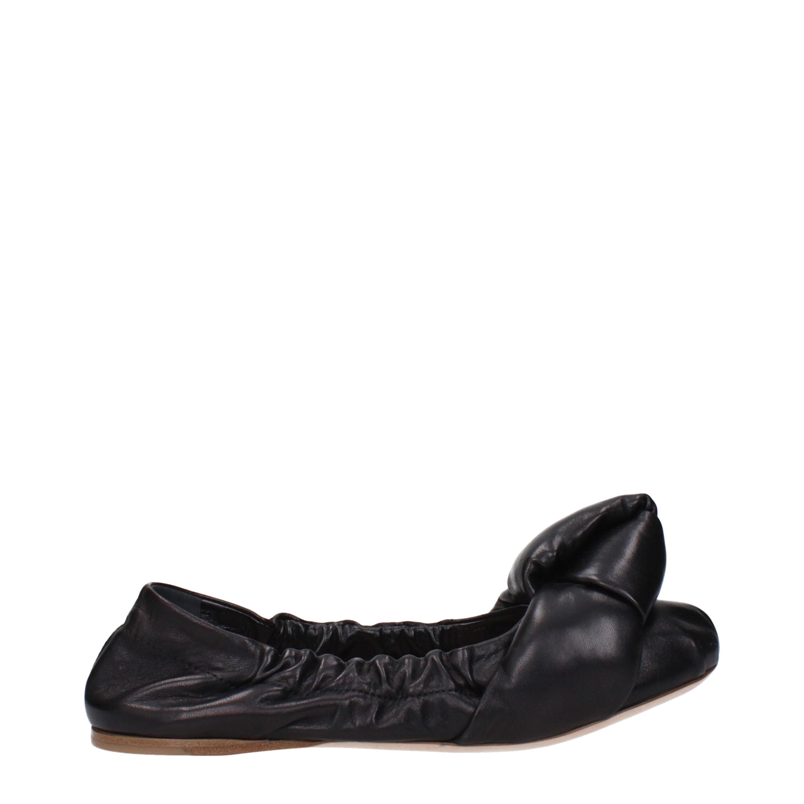Miu Miu - Black Leather Ballet Flats