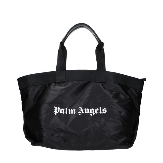 Palm Angels – Black Fabric Shoulder Bag with Logo