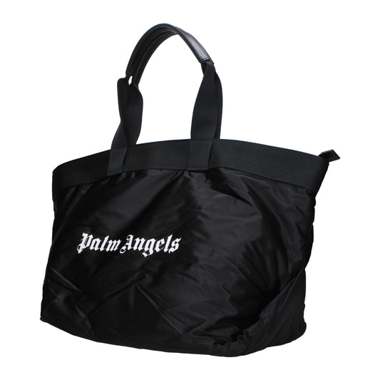 Palm Angels – Black Fabric Shoulder Bag with Logo