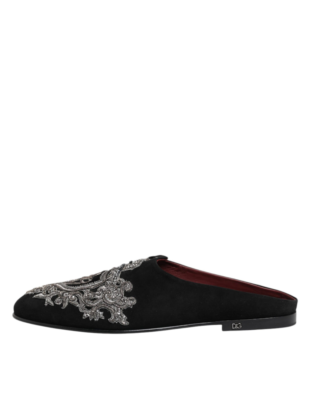 Dolce & Gabbana – Black Velvet DG Crown Slides