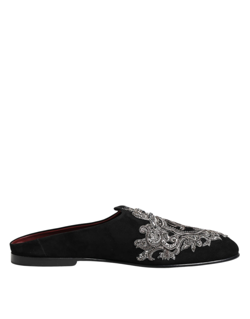 Dolce & Gabbana – Black Velvet DG Crown Slides