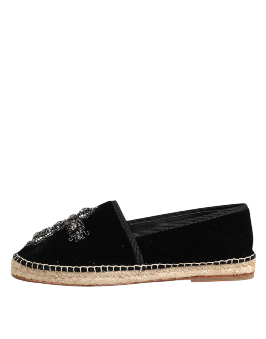 Dolce & Gabbana – Black Crystal-Embellished Cotton Espadrilles