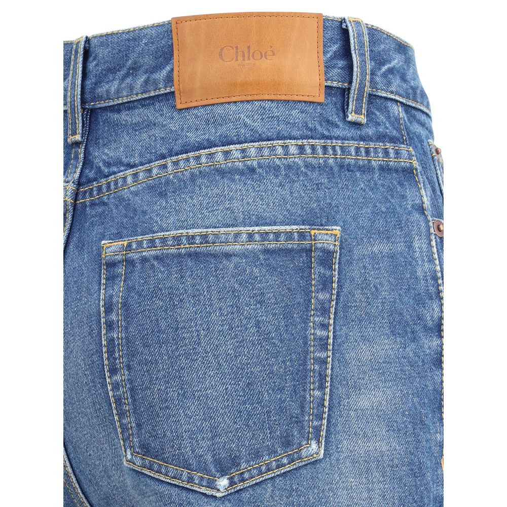 Chloé - Blue Cotton Flared Jeans