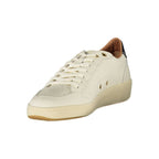 Blauer – White Leather Sneakers with Logo Detail