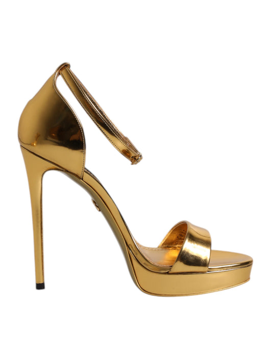 Dolce & Gabbana – Gold Platform Keira Sandals