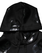 Dolce & Gabbana - Black DG Logo Hoodie Metallic Print Sweater