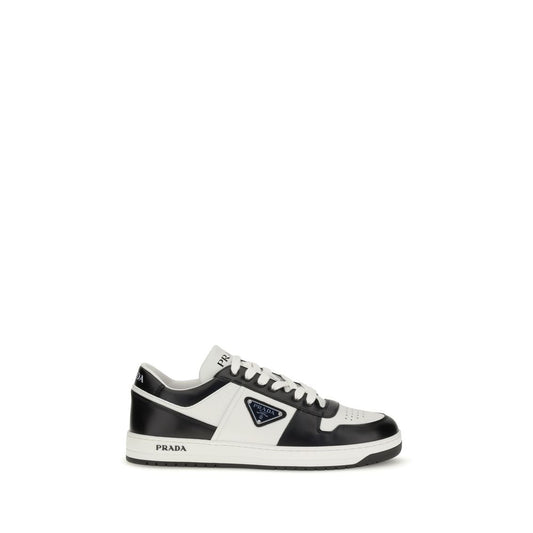 Prada – Downtown Leather Sneakers in Black & White