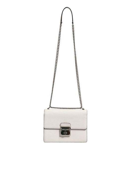 Dolce & Gabbana – White Rosalia Calfskin Shoulder Bag