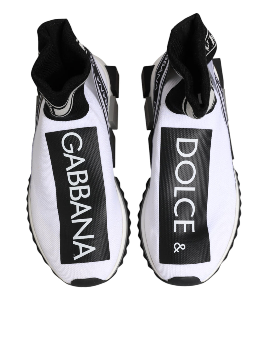 Dolce & Gabbana – White & Black Sorrento Sock Sneakers