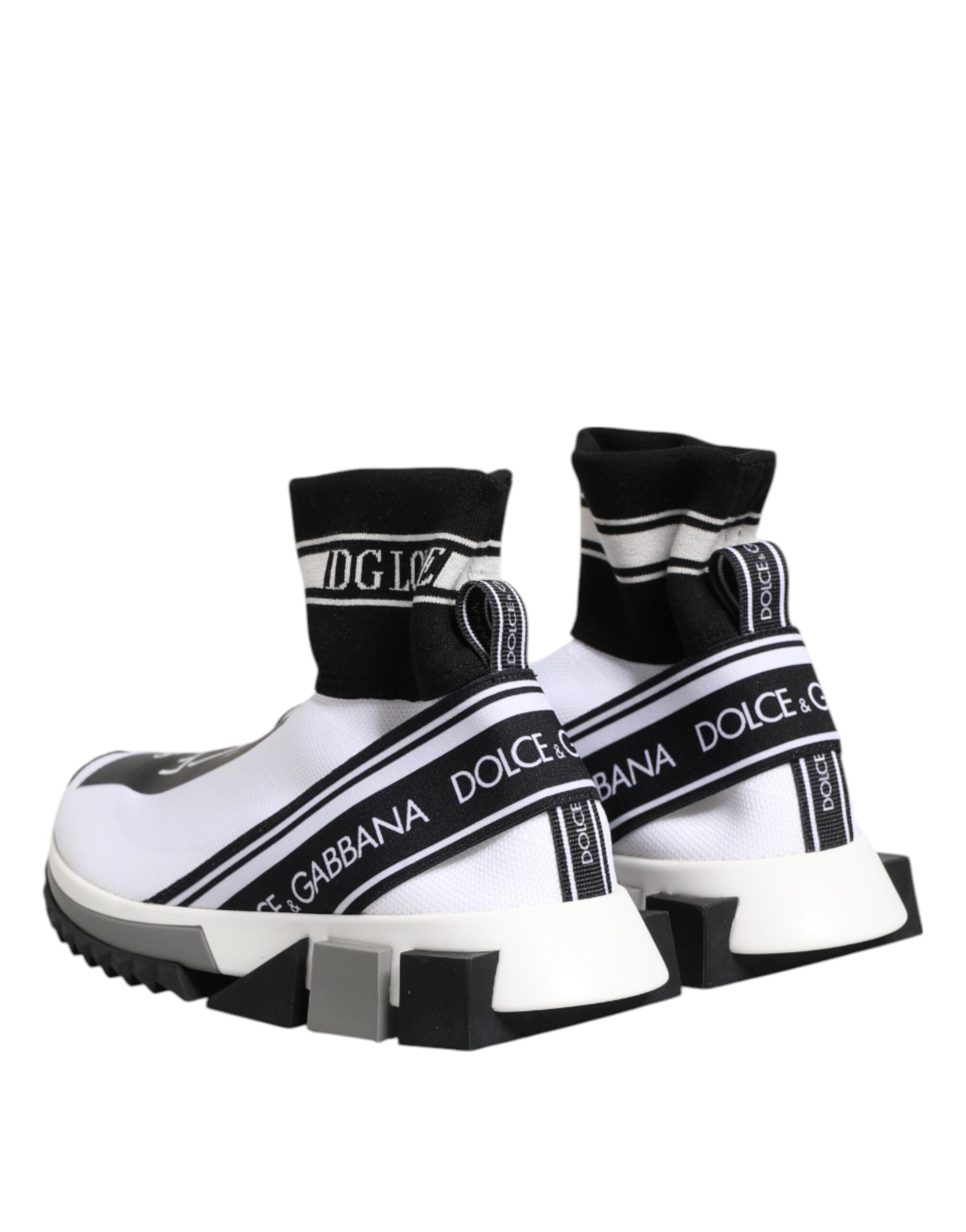 Dolce & Gabbana – White & Black Sorrento Sock Sneakers
