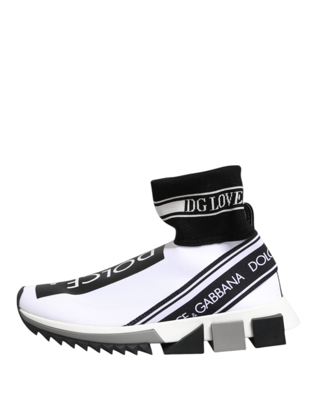 Dolce & Gabbana – White & Black Sorrento Sock Sneakers