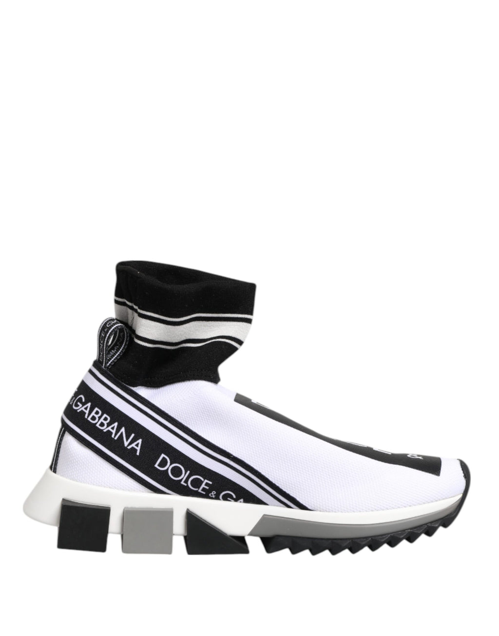 Dolce & Gabbana – White & Black Sorrento Sock Sneakers