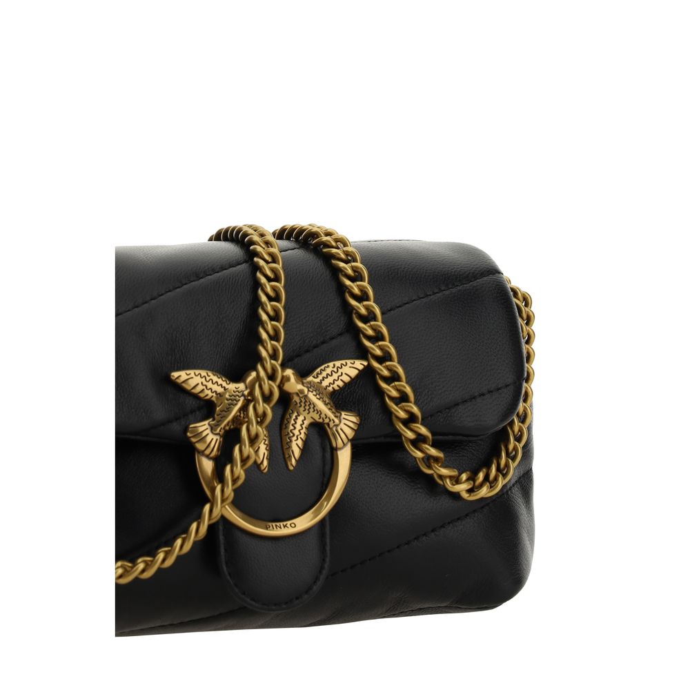 Pinko – Black Love Baby Leather Shoulder Bag