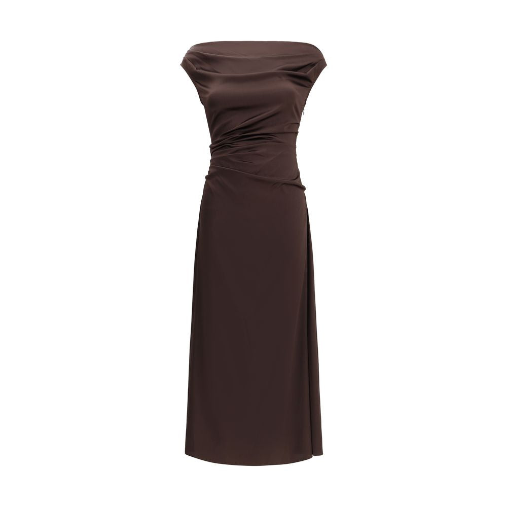 Staud - Brown Silk Cocktail Dress