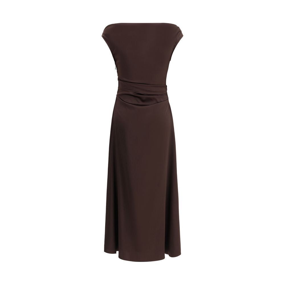 Staud - Brown Silk Cocktail Dress