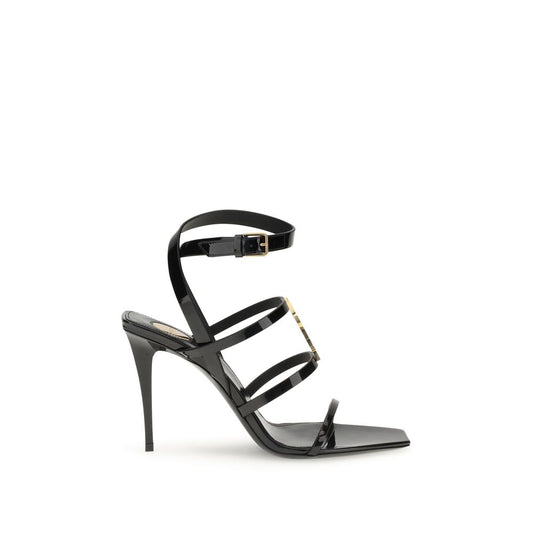 Saint Laurent – Cassandra Sandals Black Patent Leather
