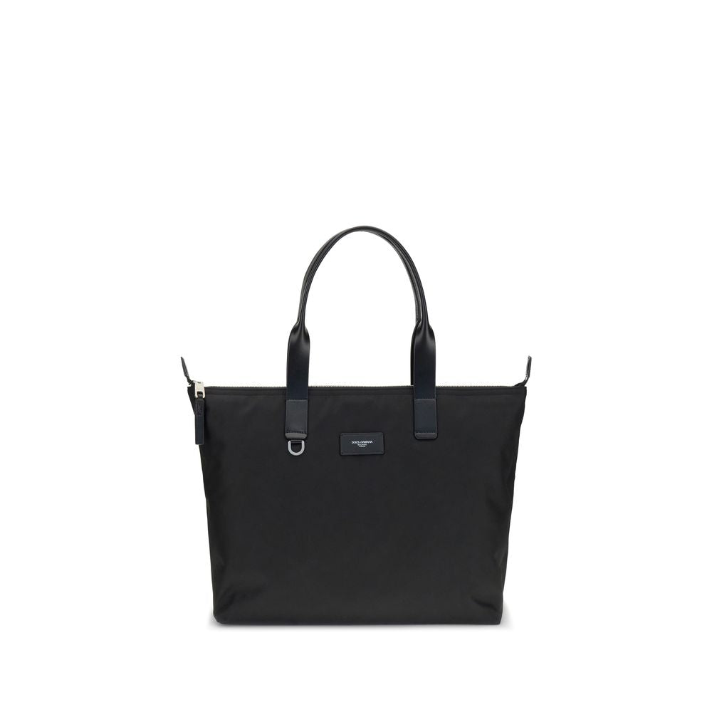 Dolce & Gabbana – Black Adamo Leather Medium Tote Bag