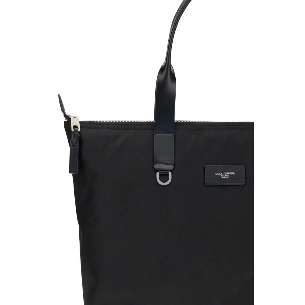 Dolce & Gabbana – Black Adamo Leather Medium Tote Bag