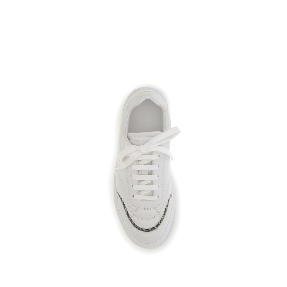 Brunello Cucinelli – Shiny Detail Leather Sneakers