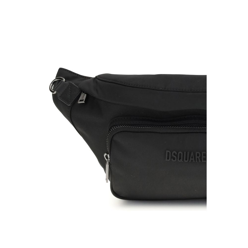 Dsquared2 – Black Urban Fanny Pack with Logo Print