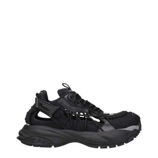 Versace – Black Leather Athletic Sneakers