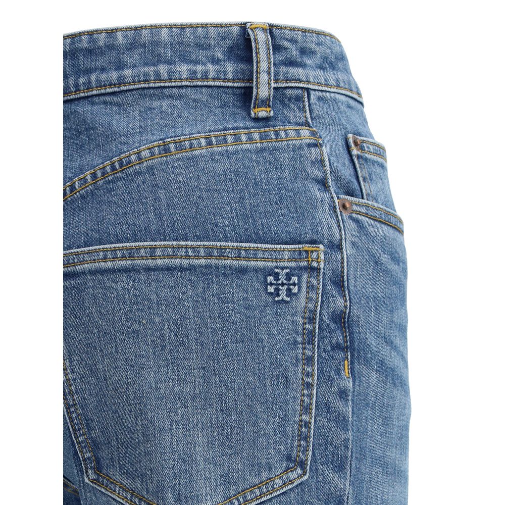 Tory Burch - Light Blue Cotton Cropped Jeans