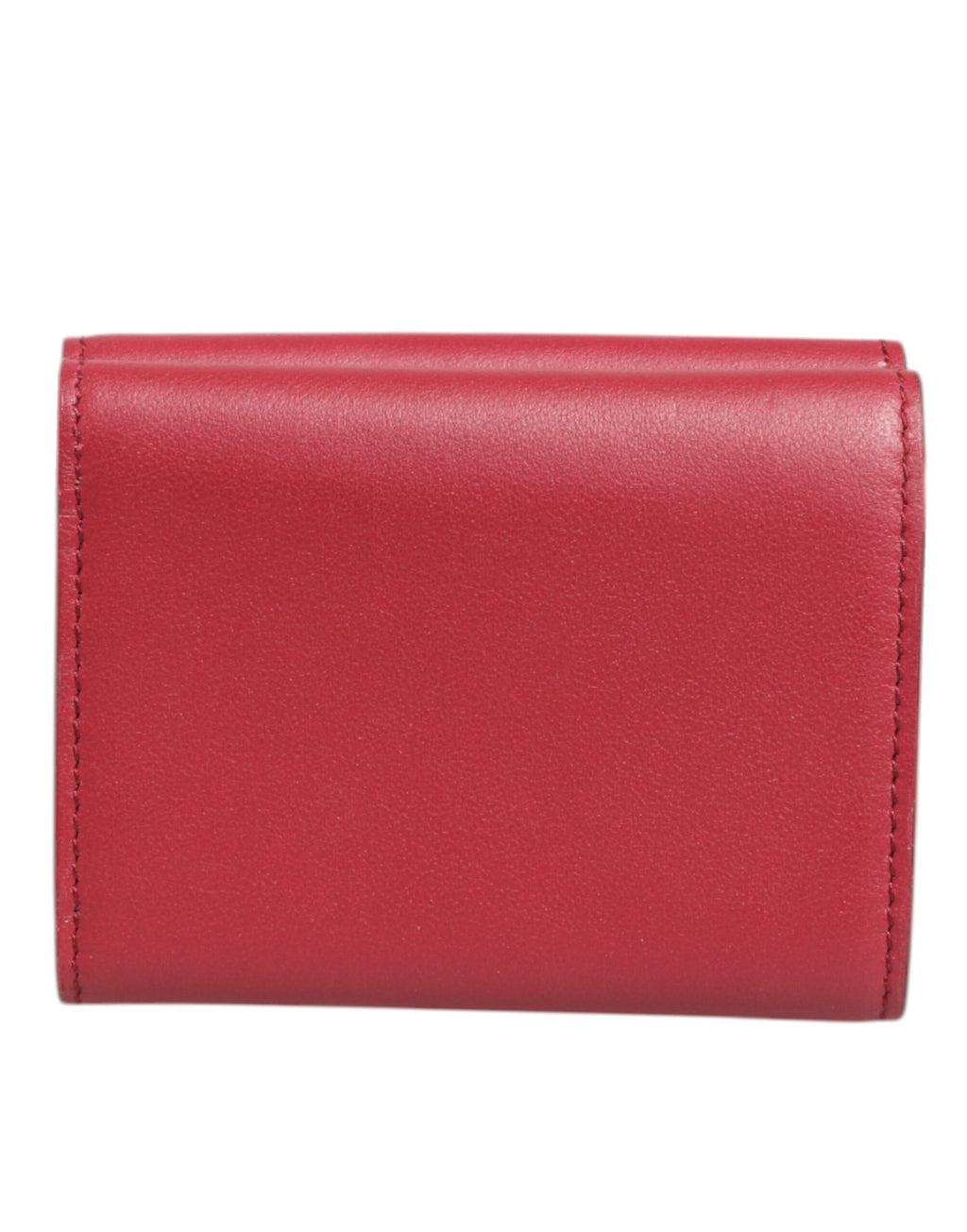 Dolce & Gabbana - Red Leather Bold Logo Print Trifold Card Holder Wallet