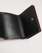 Dolce & Gabbana - Red Leather Bold Logo Print Trifold Card Holder Wallet