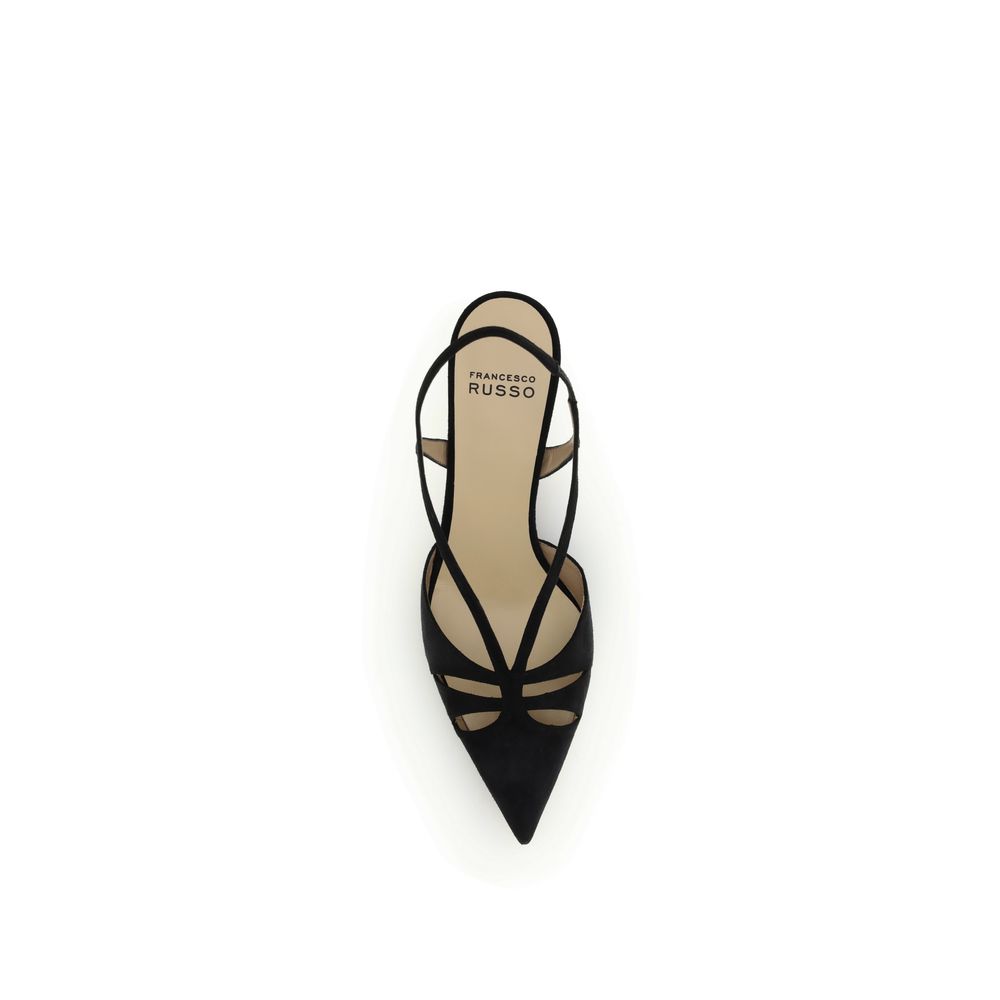Francesco Russo – Suede Décolleté Slingback Pumps