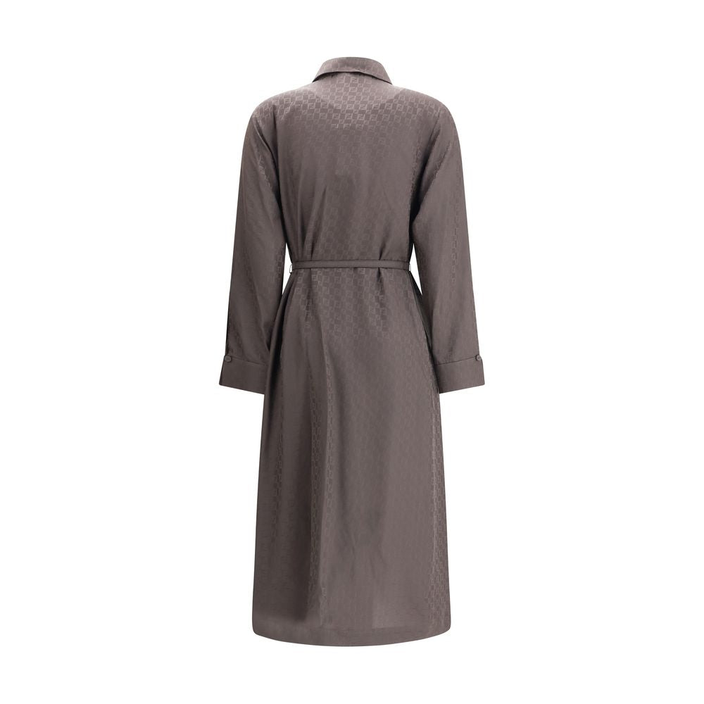 Fendi - Brown Silk Casual Dress