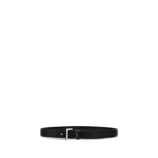 Saint Laurent – Black Leather Monogram Belt