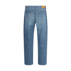 Saint Laurent - Blue Cotton Straight-Leg Jeans