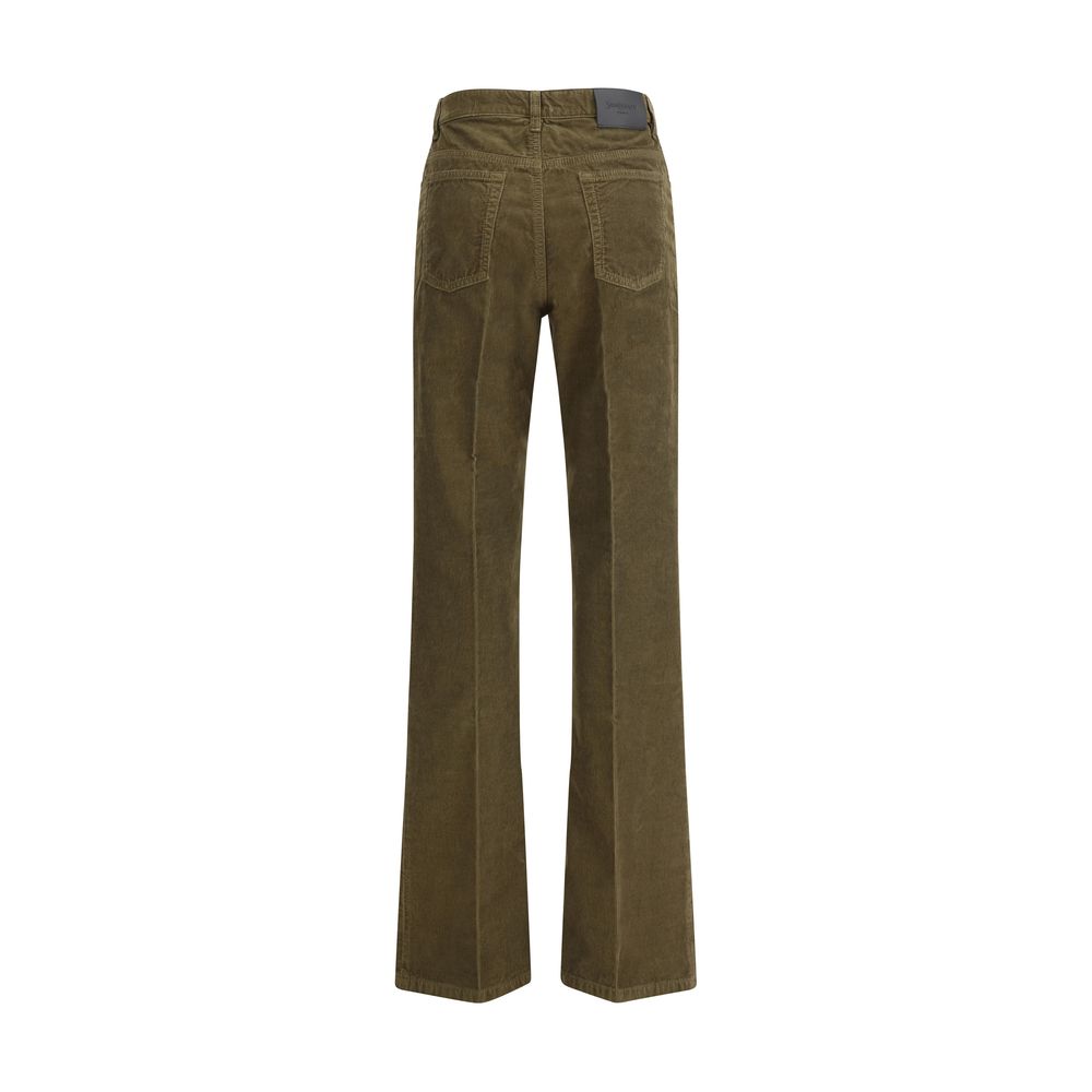 Saint Laurent - Green Cotton Casual Pants