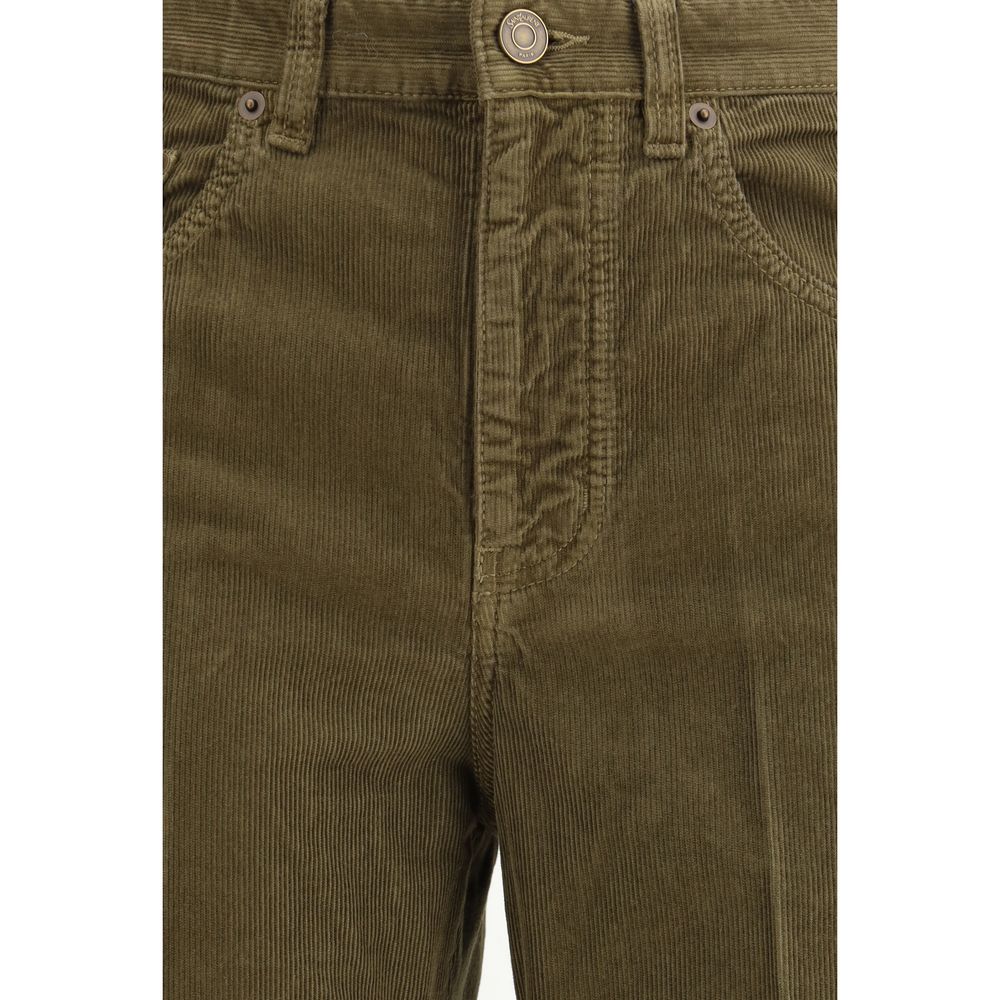 Saint Laurent - Green Cotton Casual Pants