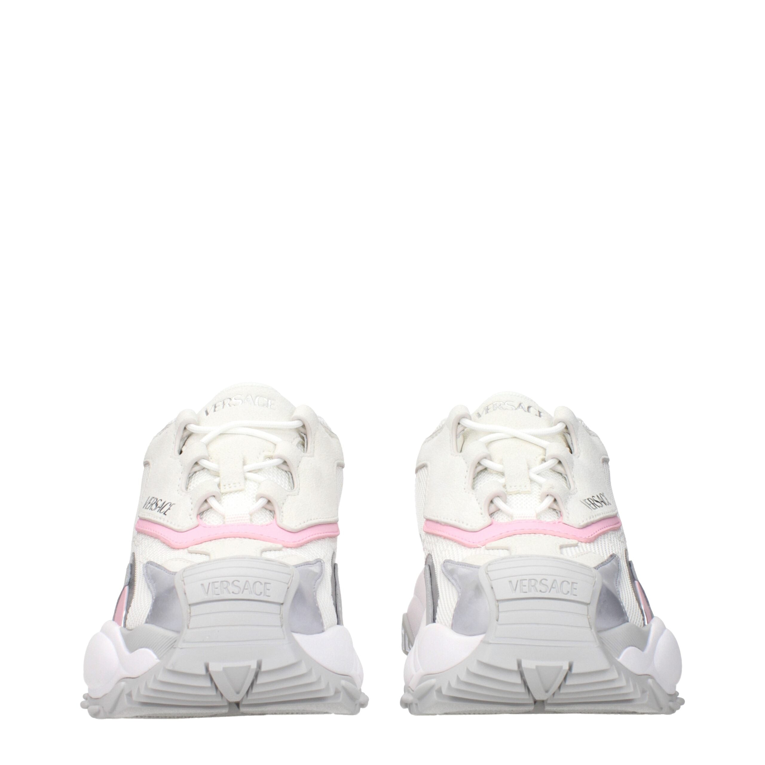 Versace – White Fabric Chunky Sneakers