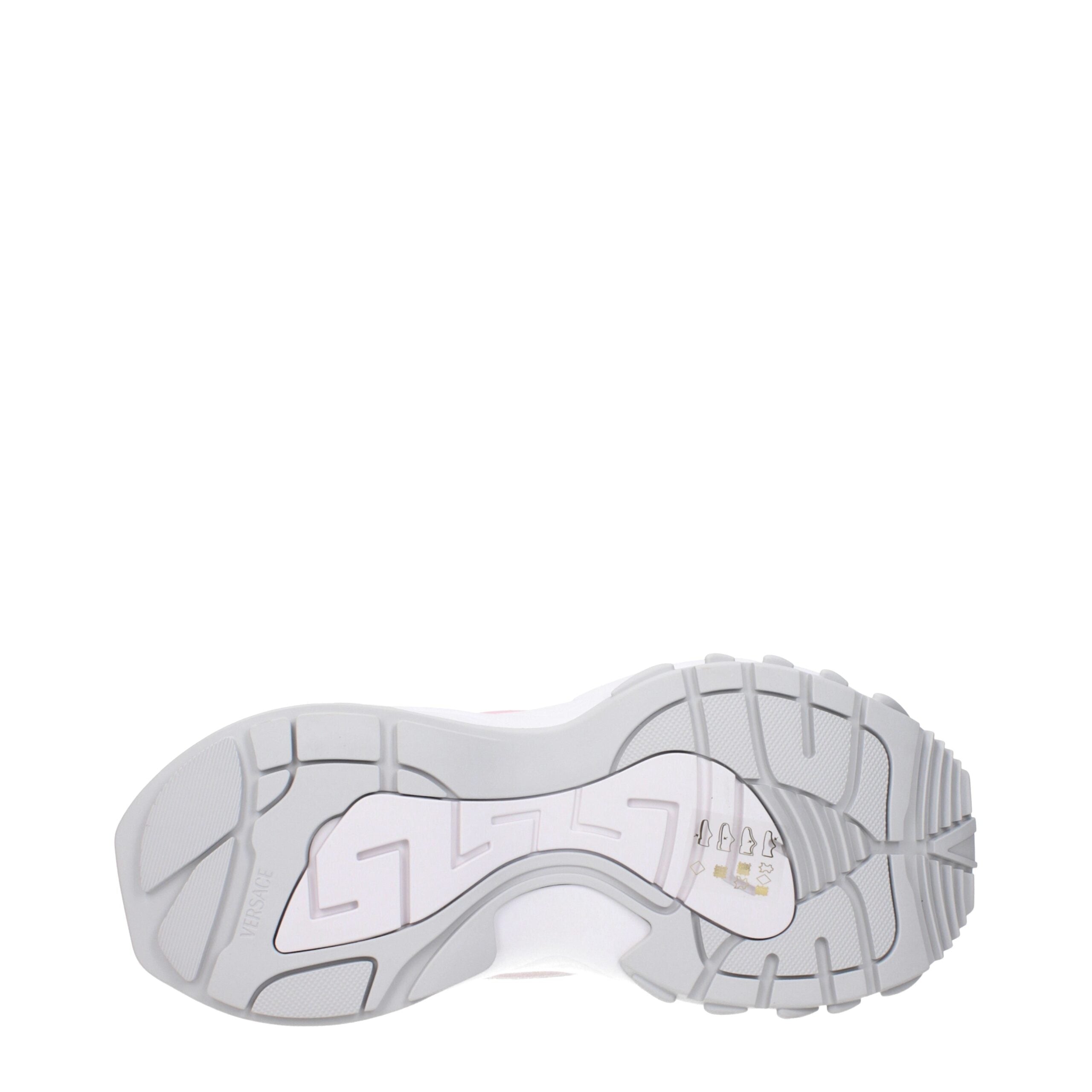 Versace – White Fabric Chunky Sneakers
