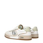 Fendi – White Leather Low-Top Sneakers