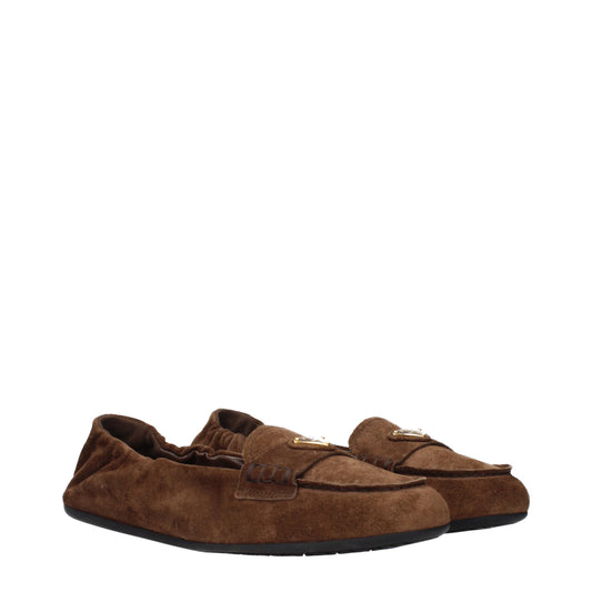Prada – Brown Leather Slip-On Loafers