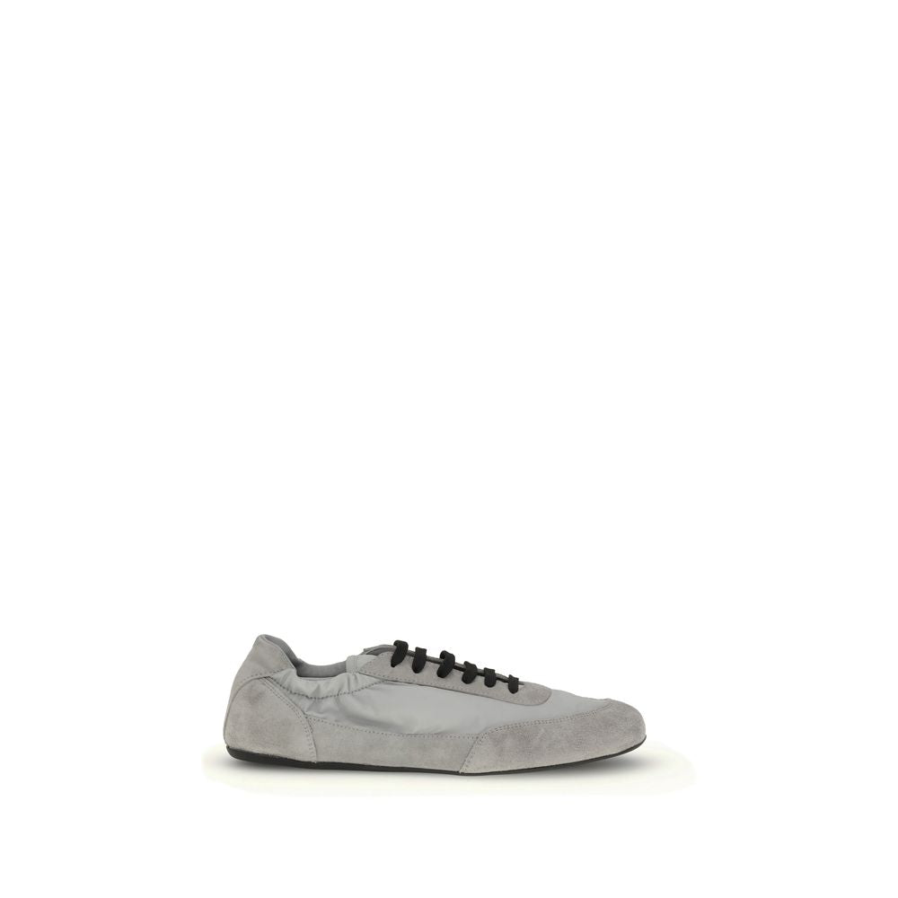 Prada – Logoed Suede Leather Sneakers