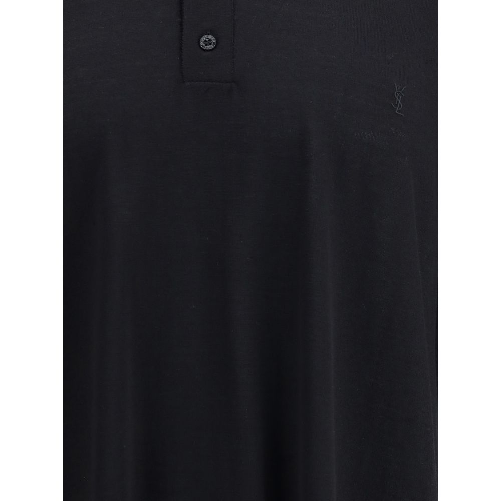 Saint Laurent - Black Wool Polo Shirt