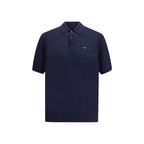 Prada - Blue Fleece Wool Polo Shirt