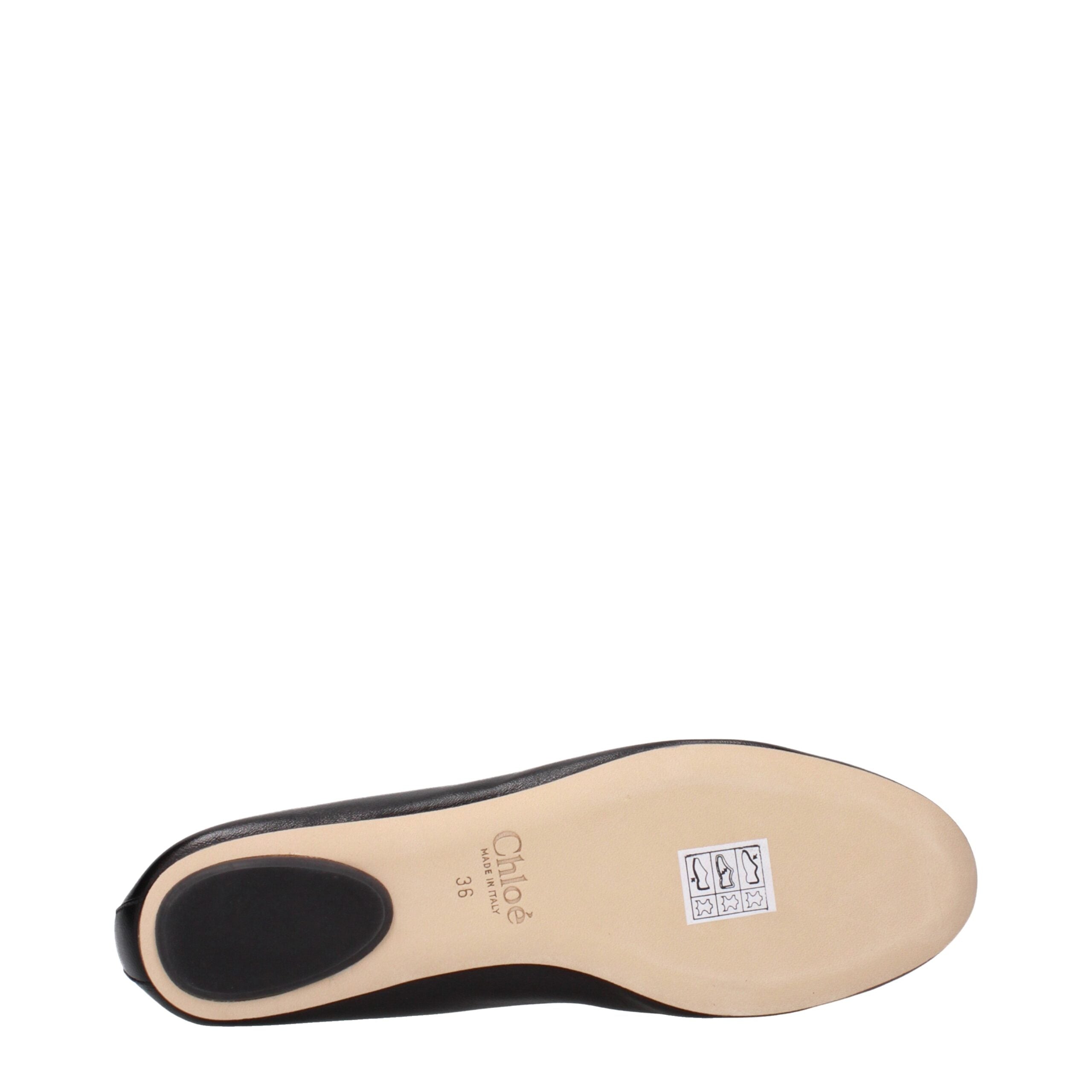 Chloé – Black Leather Ballet Flats