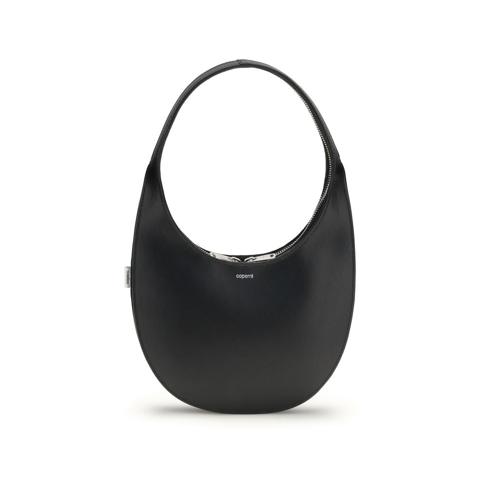 Coperni – Soft Swipe Double Gusset Bag in Black Leather