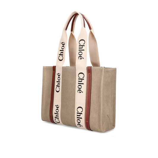 Chloé – Woody Medium Linen Tote Bag