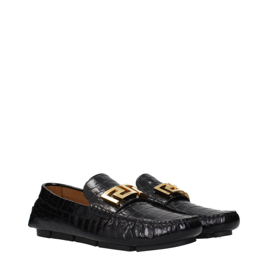 Versace – Black Leather Loafers