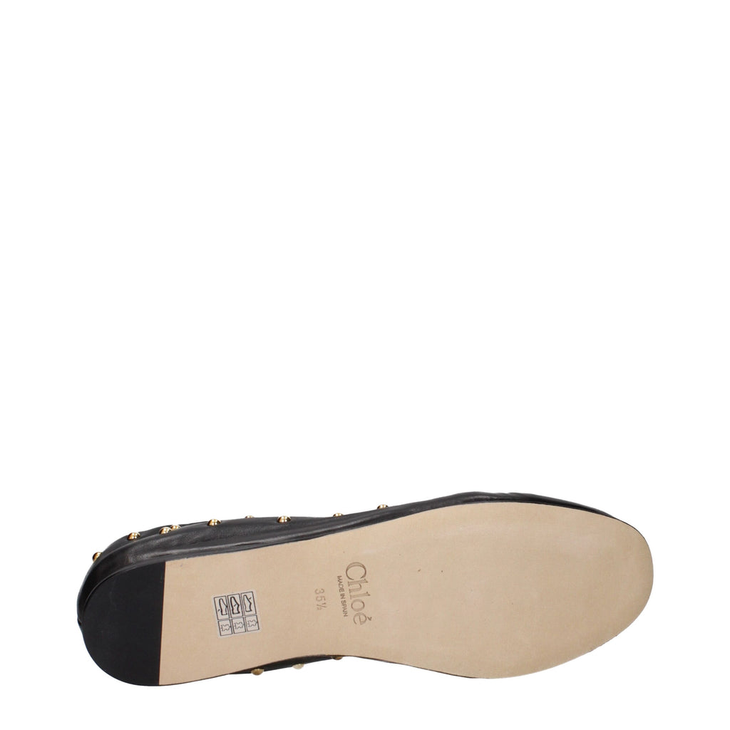 Chloé – Black Leather Ballet Flats