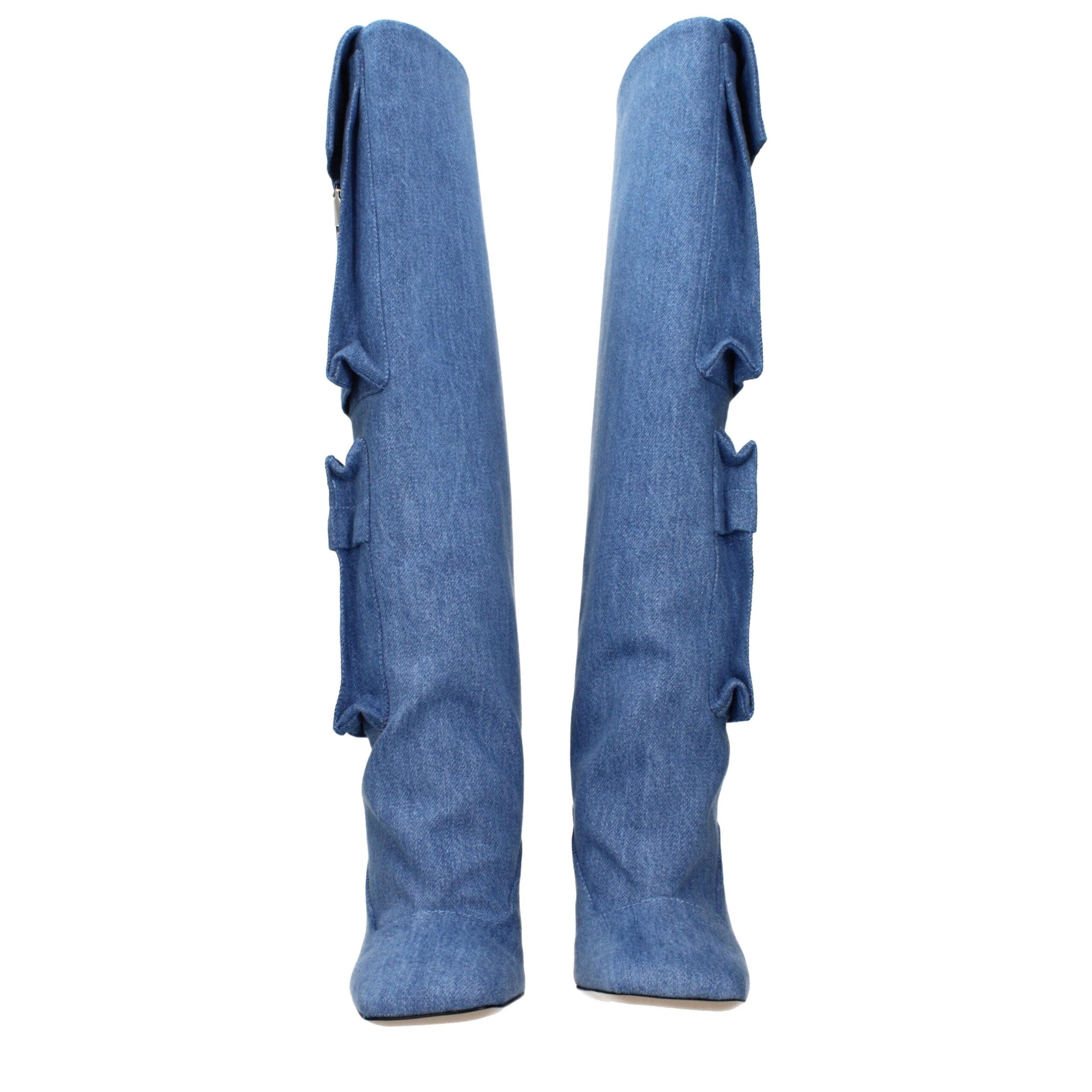 The Attico – Light Blue Fabric Boots