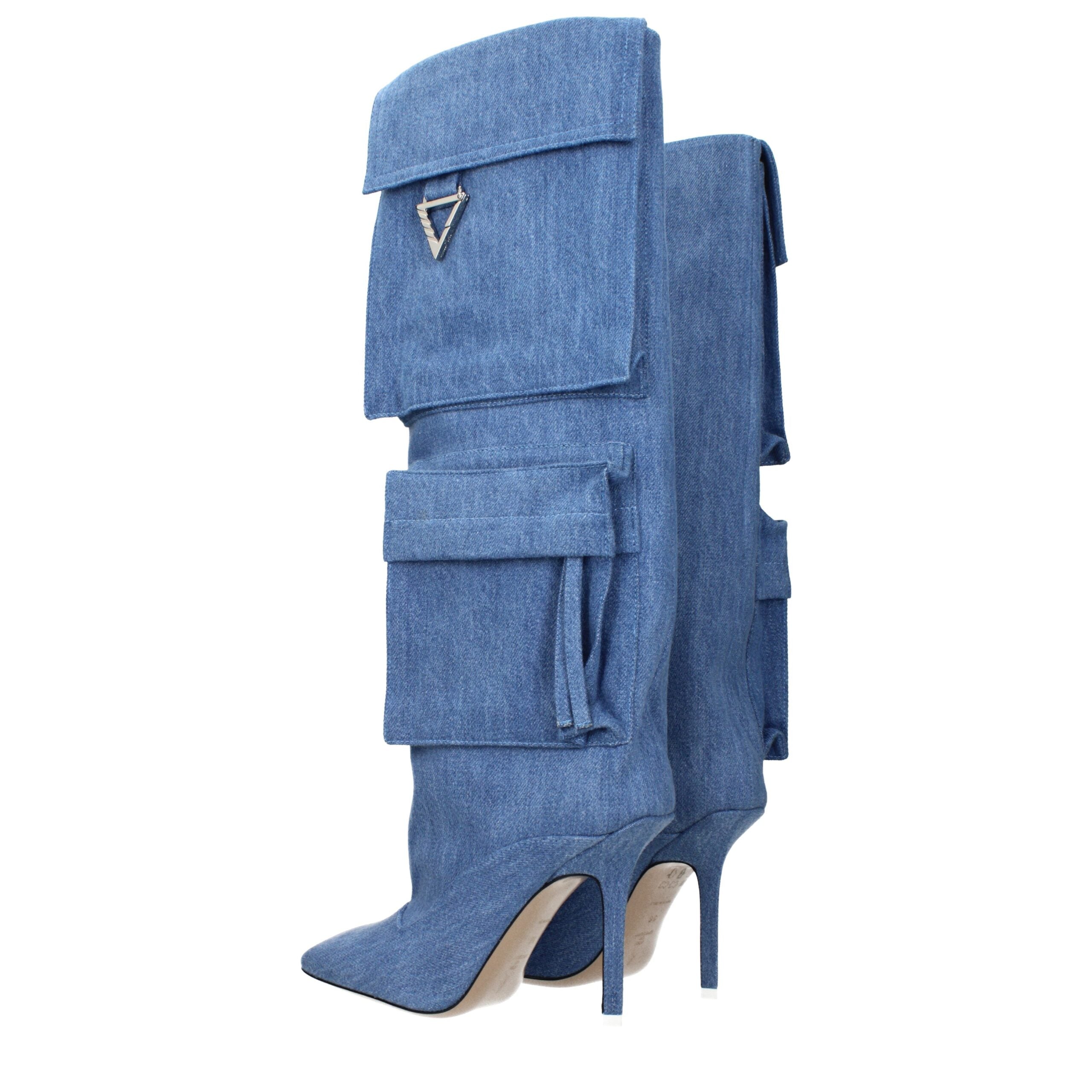 The Attico – Light Blue Fabric Boots